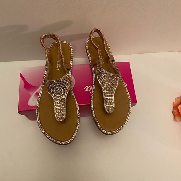 Lucita Shoes open toe Rhinestone Sandals - Picture 6 of 7